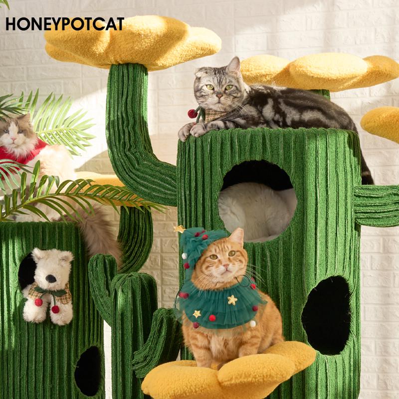 蜜罐猫仙人掌猫爬架猫窝猫树一体超大型绿植猫架面料升级 220601g