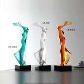 大厅会装 饰品雕塑酒店所艺术轻 抽象透明售楼处摆件奢玄关大堂软装