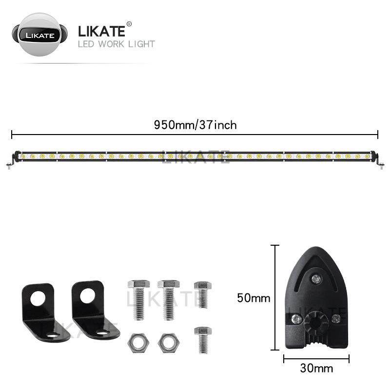 LKT 汽车led工作灯小单排108w36smd37inch长条灯越野车顶检修射灯