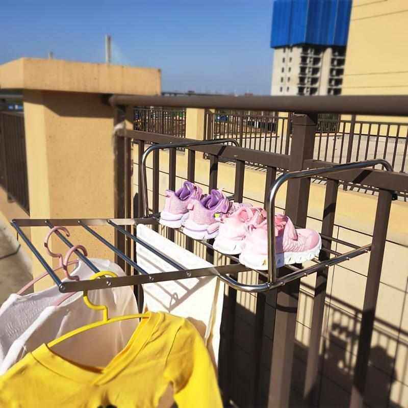 免打孔晾衣架防盗网阳台晒衣架窗框内窗户外护栏晾衣杆晒被子神器,收纳整理,多夹子晾衣架,淘宝优惠券,粉丝福利购,淘宝优惠卷