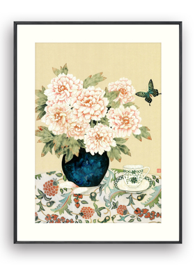 限量版画章君墨【倾城好颜色】餐厅卧室客厅宋代美学新中式挂画