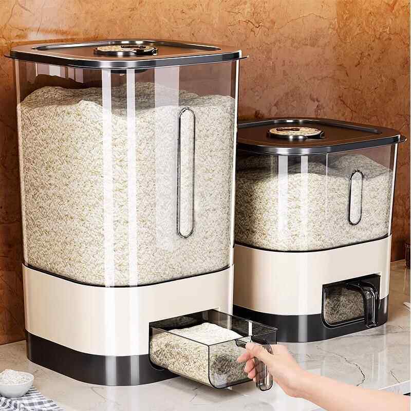 米桶家用防虫防潮密封大容量盐罐储存装米箱大米收纳盒食品级米缸