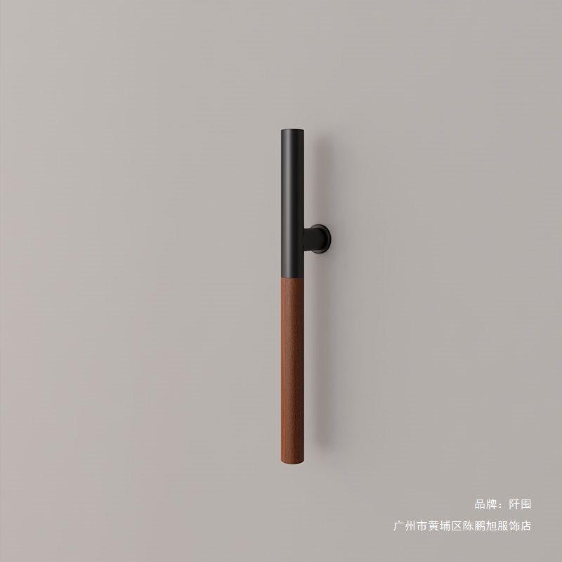单面嵌装拉手单孔圆形实木大门木门滑门谷仓门户外别墅门皮门把手