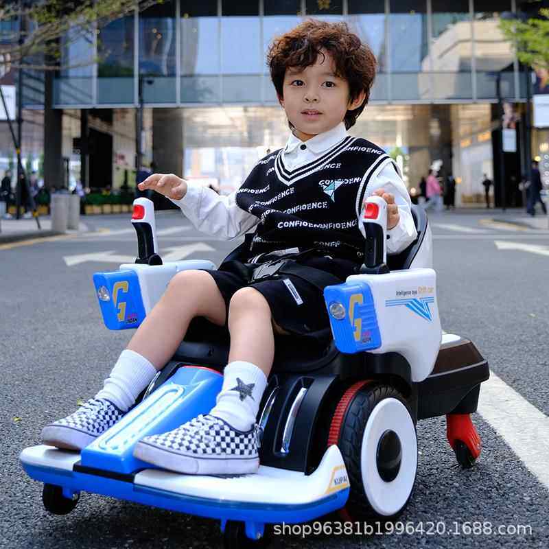 新款儿童电动漂移车四轮平衡车可坐人小孩锂电卡丁玩具车遥控童车