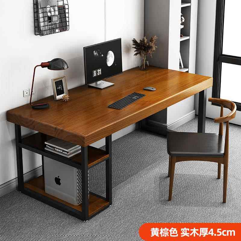 正品用木电脑桌家室台式桌实学生书桌写字台加厚大板桌面老板办卧