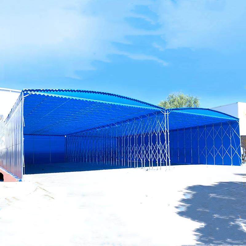 湖北推拉蓬篮球场雨棚物流仓库大棚电动棚大排档伸缩折叠帐篷商用