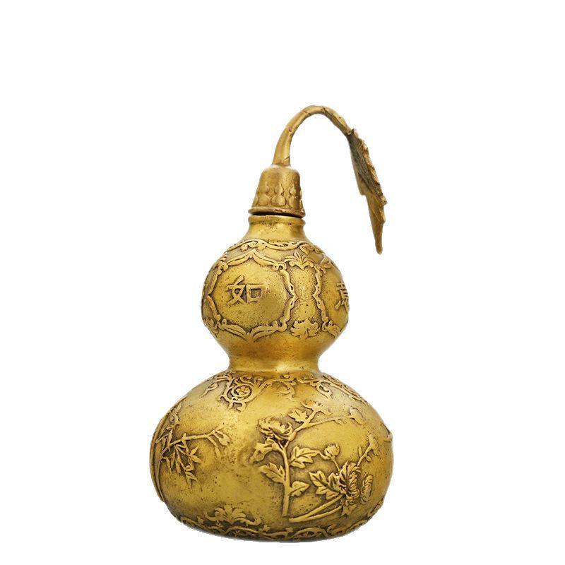 清仓黄铜四季平安葫芦吉祥如意葫芦八卦开盖葫芦吉祥摆件大铜葫芦