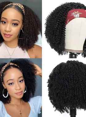 非洲小卷黑色头套 蓬松爆炸头wigs 冰丝带假发头套化纤高温丝厂家