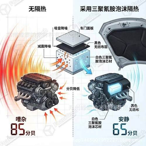 汽车隔音棉高密度阻燃吸音减震材料车门板机盖防火墙隔音隔热材料