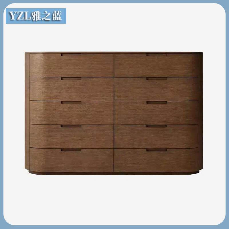 美式复古实木斗柜入户玄关客厅餐厅餐边柜设计师款简约方形收纳柜