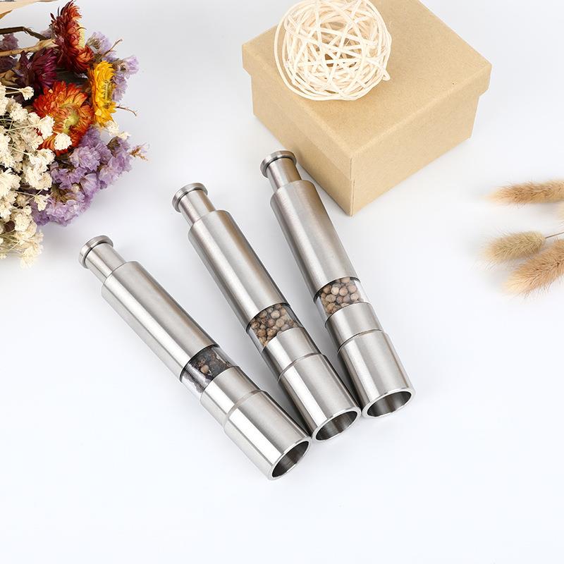不锈钢胡椒研不磨器 手动按家HS600A压式用便捷锈钢磨器研胡椒磨
