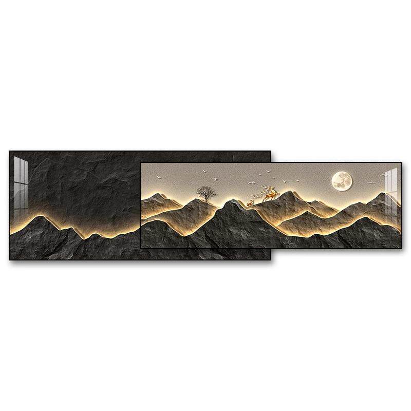 现代简约客厅挂画沙发背景墙装饰画大白墙壁画山水画靠山图床头画