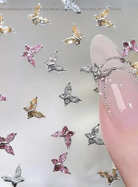 10pcs Mini 4*5mm Crystal Butterfly Nail Art Charms 3D Diamon