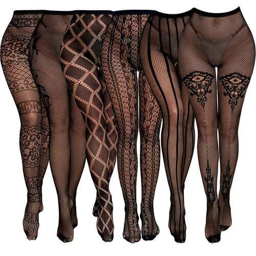 6 / 3 / 1 Pack Black Fishnet Stockings | High Waist