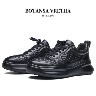 意大利BOTANSA VRETHA&BV舒适透气板鞋男士时尚编织轻质休闲皮鞋