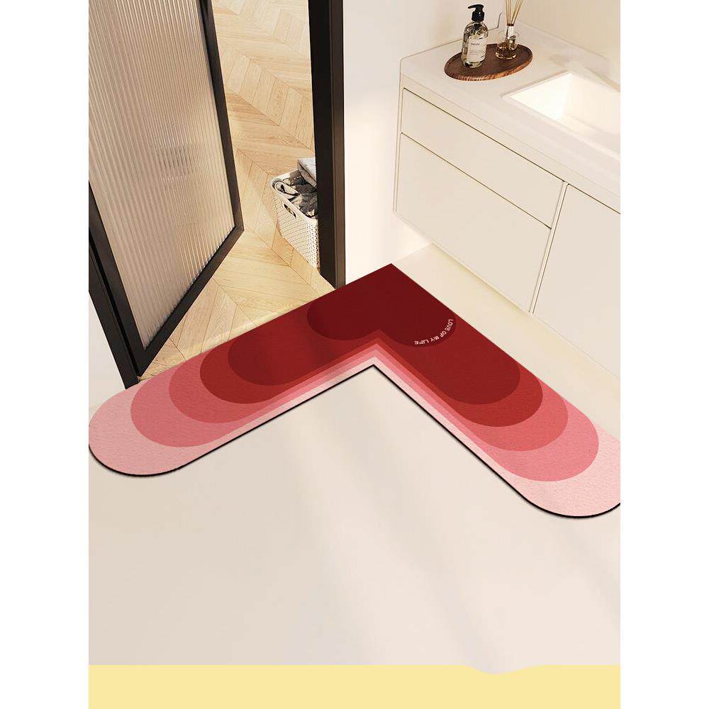 浴室地垫卫生间家用硅藻泥吸水防滑垫厕所门口洗澡专用防摔脚垫