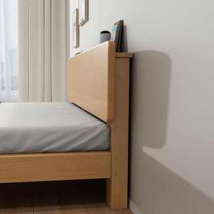 进口榉木实木床次卧床1.35米单人床1.2m儿童床1.5米夜光床静音床