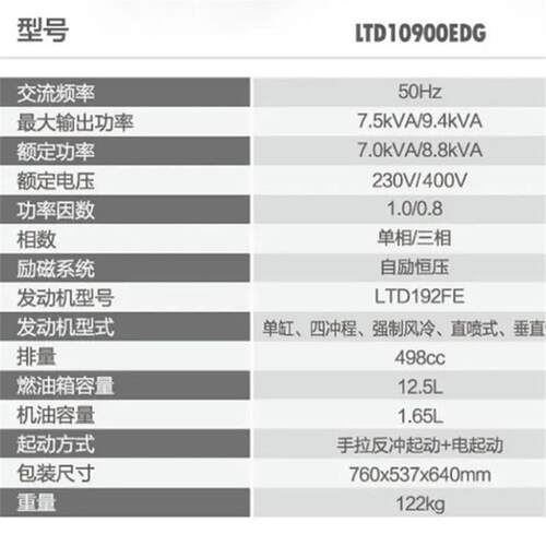 绿田7KW电启动柴油等功率发电机(带轮)户外移动