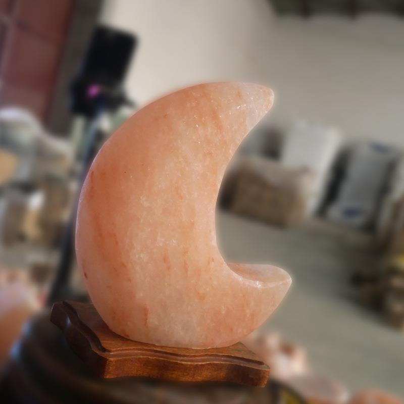 厂家喜马拉雅盐灯 月亮造型水晶盐灯 天然喜马拉雅盐灯