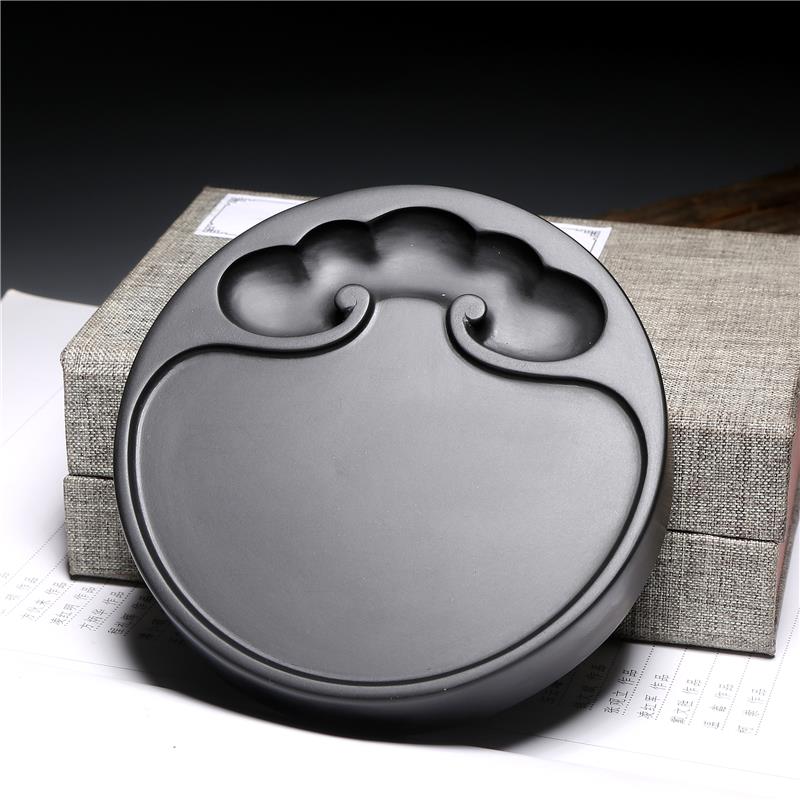 正品非/遗龙歙砚/万事如意精品老坑砚台天然原石书法绘画磨黑墨尾