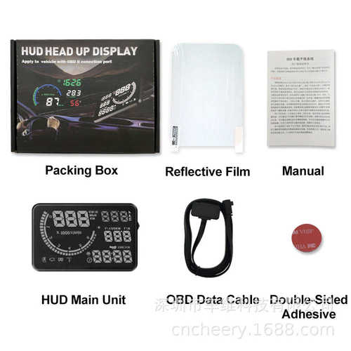 V-checker H305 HUD Head Up Display OBD II HUD抬头显示器 英文
