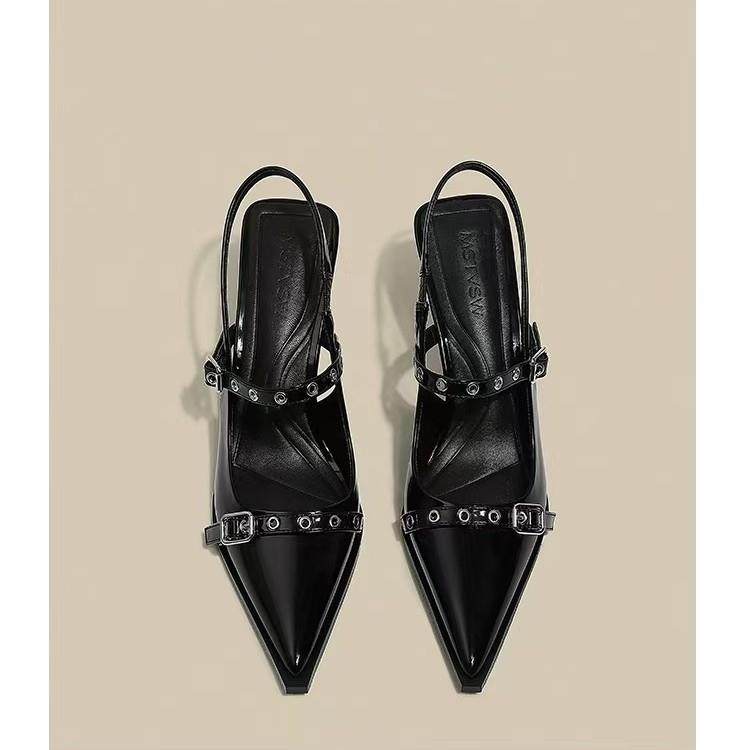 高跟鞋女2026年夏季新款黑色尖头细跟法式一字带包头凉鞋浅口单鞋,女鞋,浅口单鞋,淘宝优惠券,粉丝福利购,淘宝优惠卷