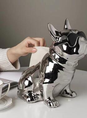 法斗ins纸巾盒创意客厅房间桌面卫生纸盒陶瓷摆饰办公桌茶几饭厅