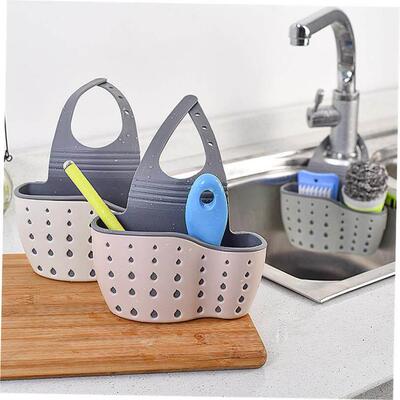SU304 Kitchen sink sponge drainage storage rack organizer