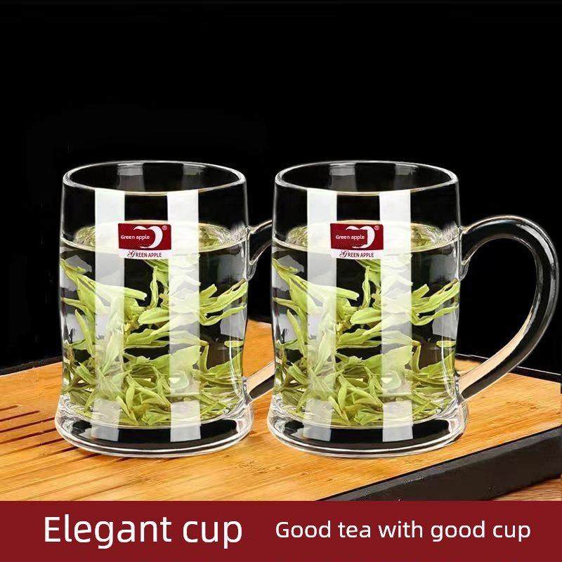 加厚玻璃杯泡茶啤酒一杯多用水杯套装带把杯子玻璃饮料杯牛奶杯