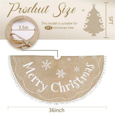 Christmas Tree Skirt Large Rustic Merry Christmas Tree Skirt