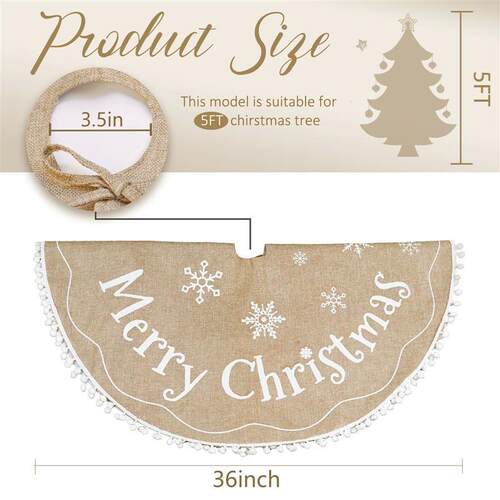 Christmas Tree Skirt Large Rustic Merry Christmas Tree Skirt