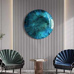 立体凸面圆形立体浮雕挂画简约玄关客厅走廊尽头过道餐厅绿色壁画