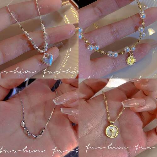 light luxury pearl necklace collarbone chain women