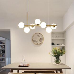 北欧极简饭厅餐桌灯现代创意个性 店网红魔豆长条吊灯 餐厅吧台服装