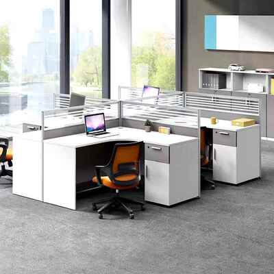 办公室职员办公桌椅组直06公脑合员工屏风办电桌子校学财务卡座桌