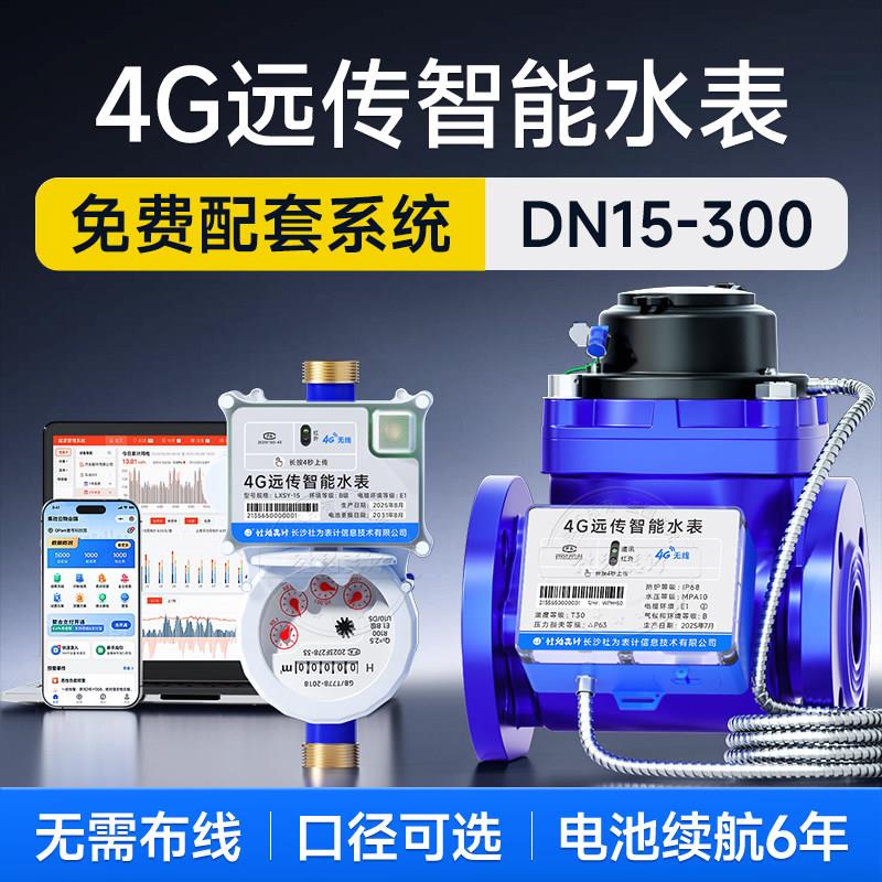 社为4G无线远传大口径水表工业智能法兰远程抄表防冻水表DN50/100