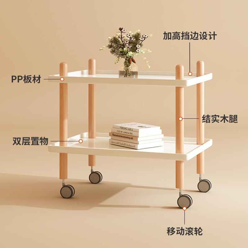 小车移动沙发边床边茶几小桌实1206子头床柜简约迷你木边几角推几