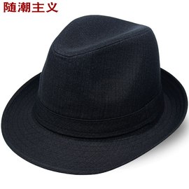 礼帽男中老年人春夏季英伦爵士，帽中年绅士帽，黑色小礼帽男士礼帽