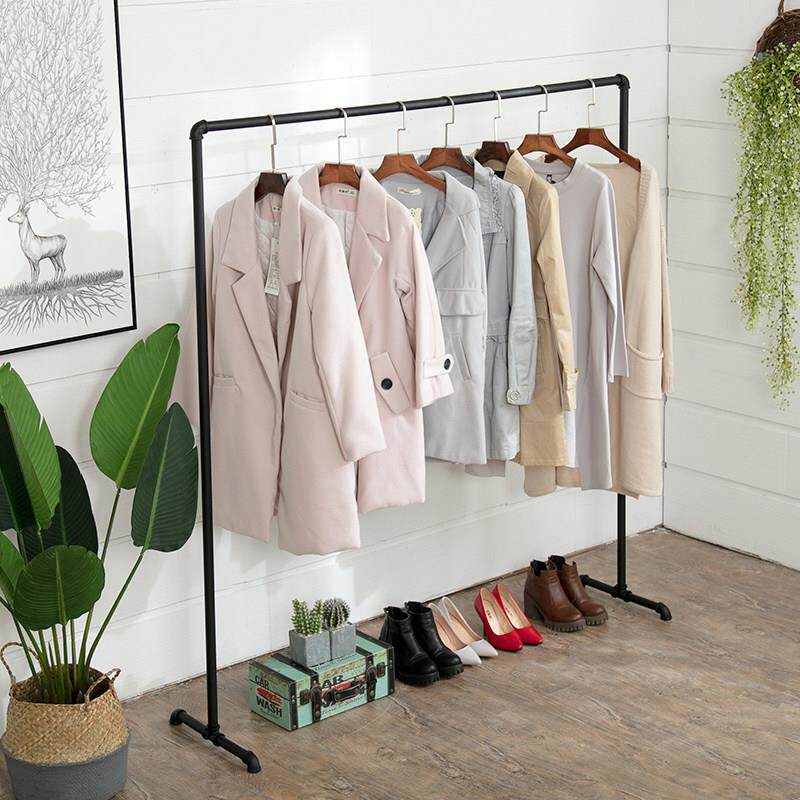 高档铁艺服装架 服装店衣架展示架挂衣服架子落地式货架覆古侧挂