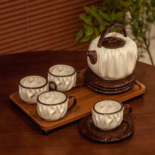 茶杯喝水茶壶复古花草水具中古风套装杯子陶瓷茶具收纳创意下午茶