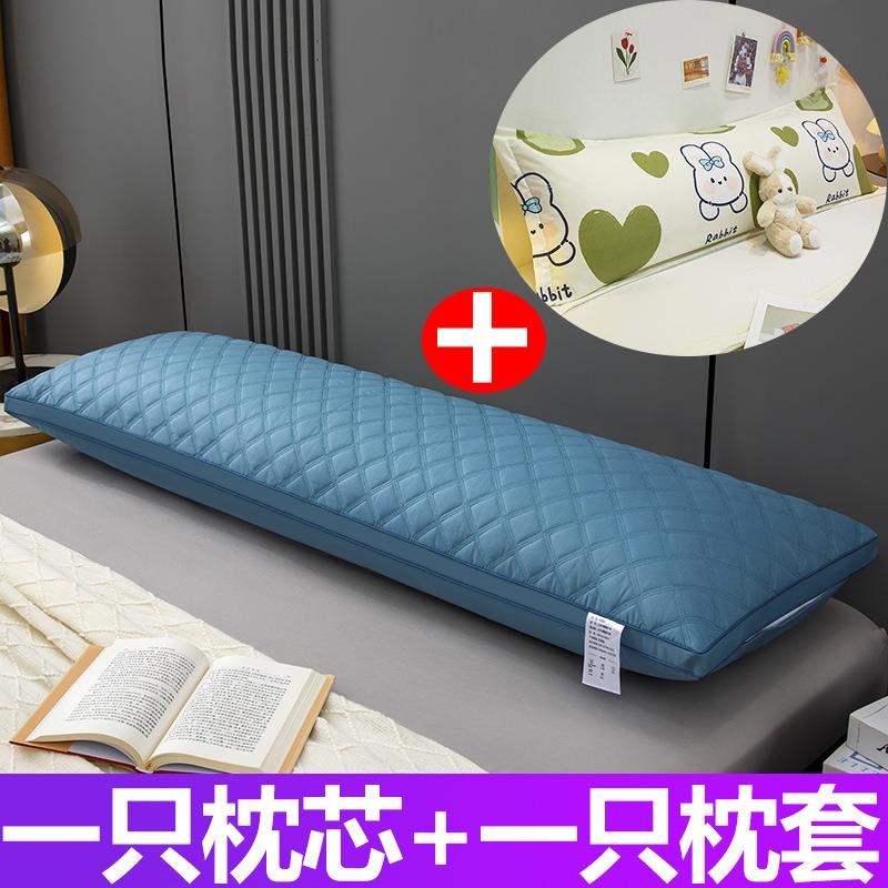 三线格长枕头带双人长枕套1.2米1.5m1.8情侣长条一体抱枕长款枕芯