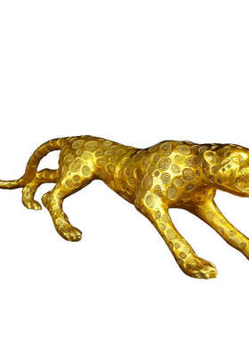 纯铜金钱豹摆件 大小号车载豹子一路爆发客厅开业桌面工艺礼品