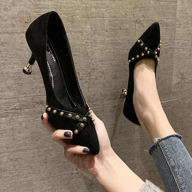 大码女鞋41一43脚宽胖mm高跟鞋女2025年新款网红细跟特大号单鞋40