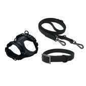 新品 防脏防水狗带织带包胶防撕咬狗项圈牵引绳 宠物胸背带套装