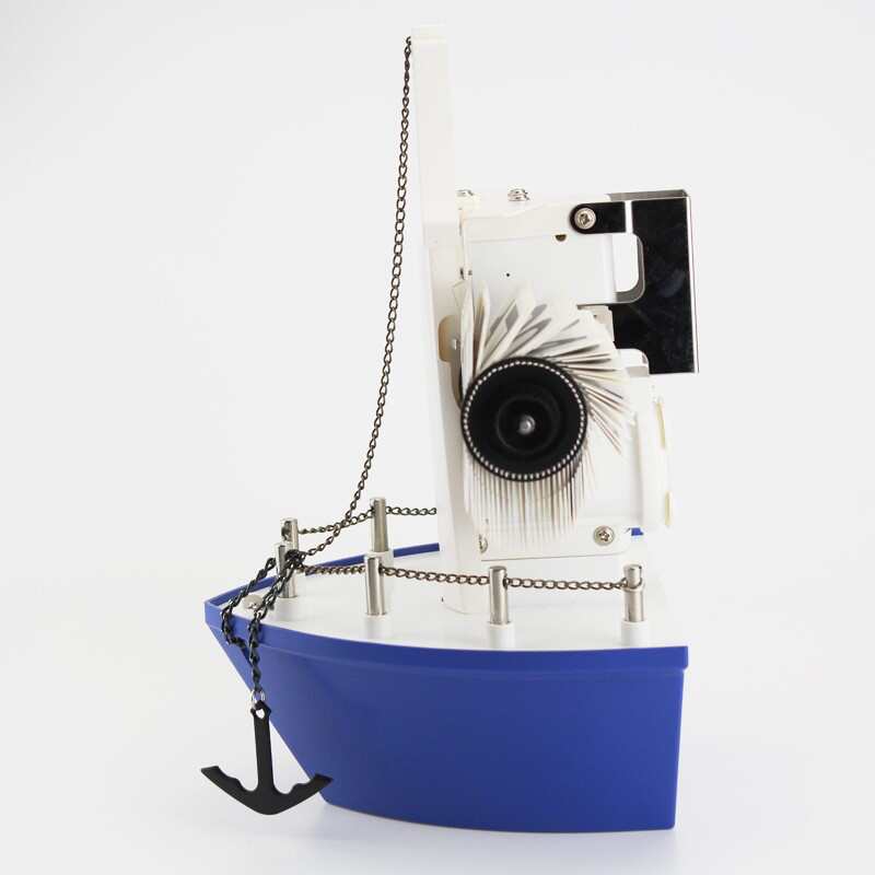 创意妙刻翻页钟表自动帆船翻叶钟复古轮船座钟海盗船造型客厅摆钟