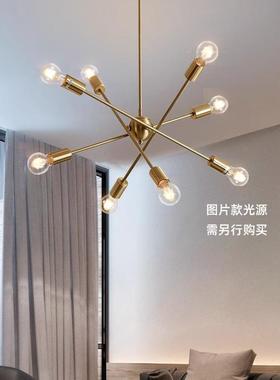 新款星现代简约客厅电42189吊灯卫灯工业风分枝型吊灯镀子灯