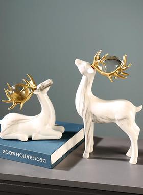 摆件麋鹿电视柜摆件装饰品抽象客厅摆台家里家用新房结婚小