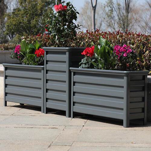 定制铝合金花箱户外组合花盆庭院长形花槽阳台种植箱室外道路花箱