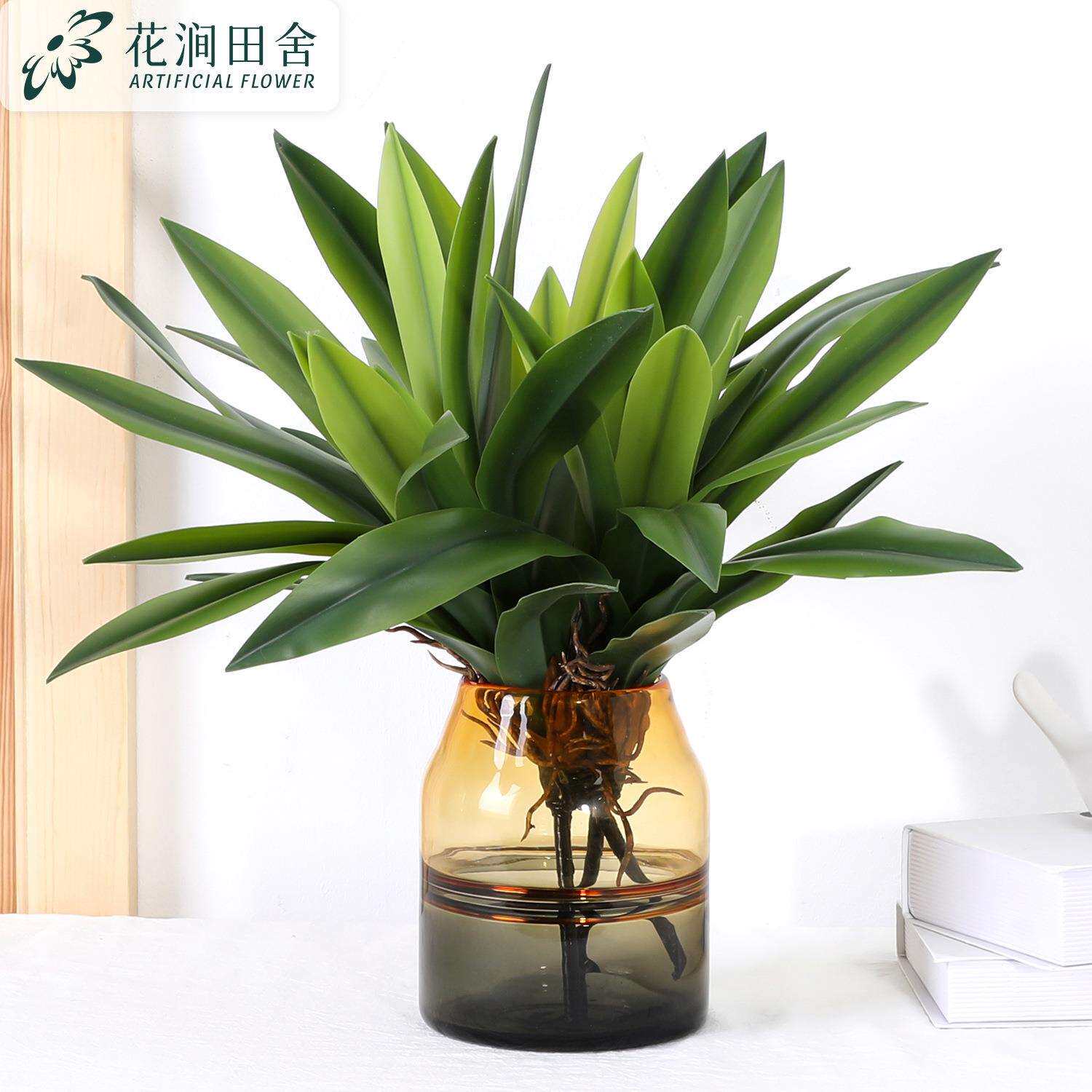 仿真大花惠兰叶 婚庆家居装饰惠兰花叶仿真植物盆栽插花跨境
