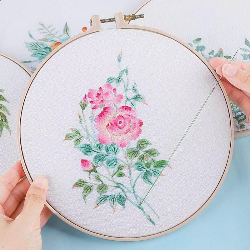 刺绣diy手工自绣制作初学者材料包 古风苏绣丝带绣绣品挎包戳戳绣